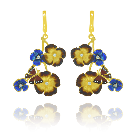 Golden Ember Blossom Earrings