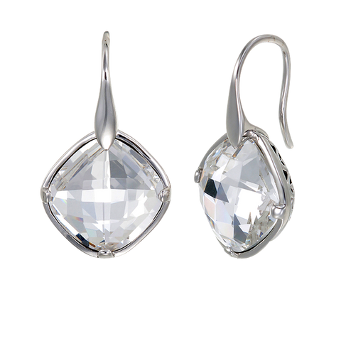 Luminous Deco Influenced White Crystal Earrings