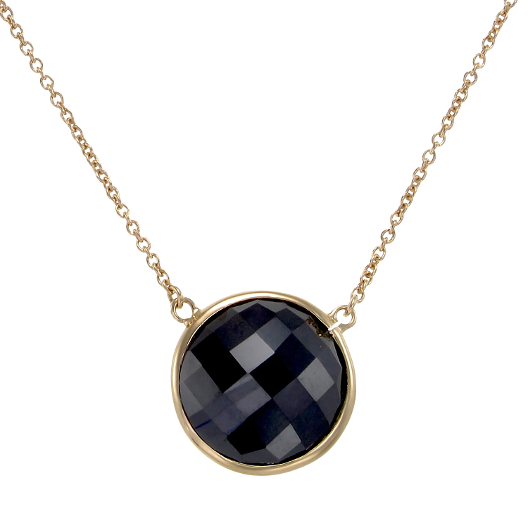 Lustrous Shimmering Black 18K Gold Vermeil Pendant