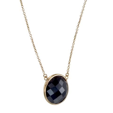 Lustrous Shimmering Black 18K Gold Vermeil Pendant