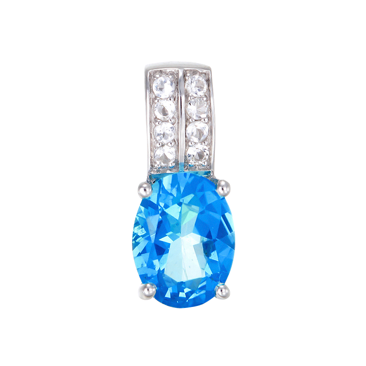 Glamorous Passion Topaz Pendant with Natural White Topaz