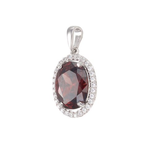 Classic Garnet Pendant with Halo