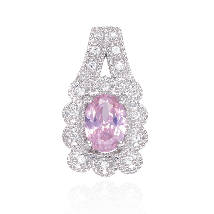 Scalloped Halo Pink Pendant