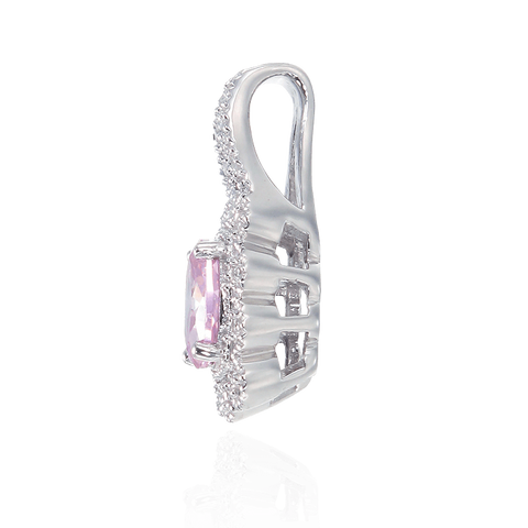 Scalloped Halo Pink Pendant