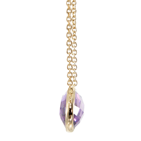 Lustrous Sparkling Amethyst 18K Gold Vermeil Pendant