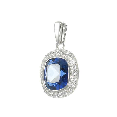 Classic Cushion Cut Blue Sapphire Pendant