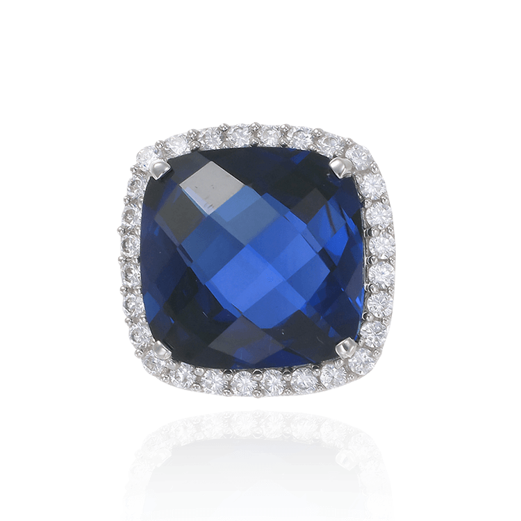 Halo Blue Sapphire Pendant