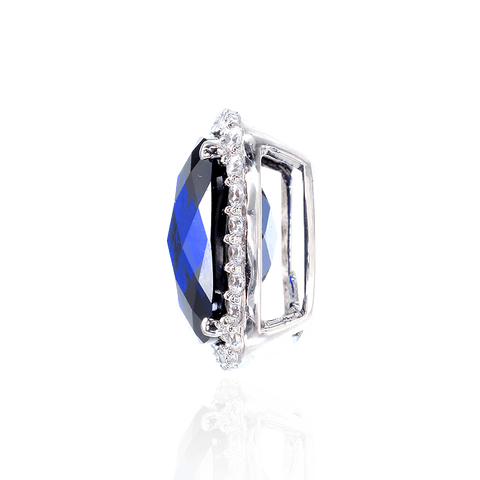 Halo Blue Sapphire Pendant