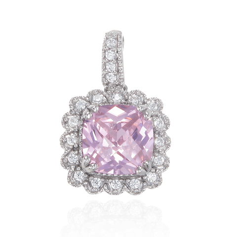 Classic Pink Pendant with Accented Setting
