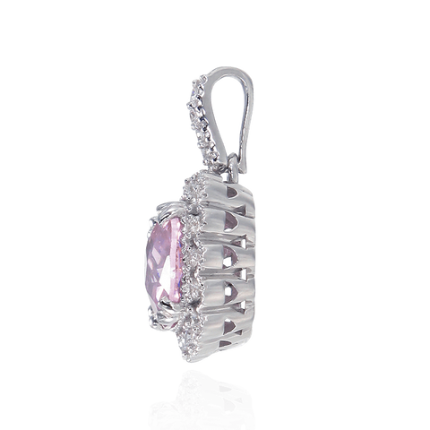Classic Pink Pendant with Accented Setting