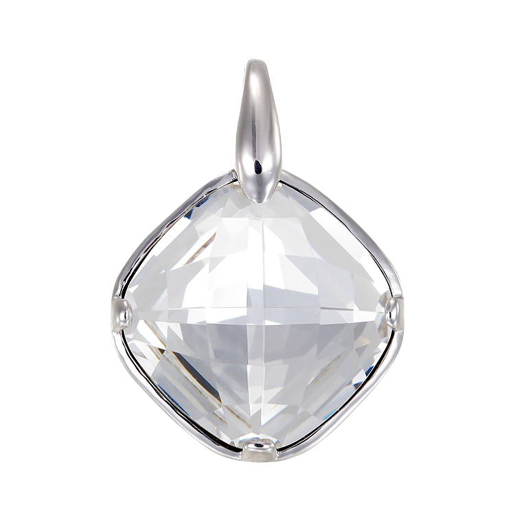 Luminous Deco Influenced White Crystal Pendant