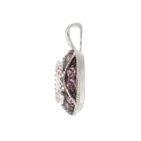 Cloisonne Champagne and Rhodolite Pendant