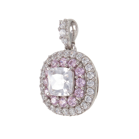 Sparkling Hypnotic White and Pink Pendant