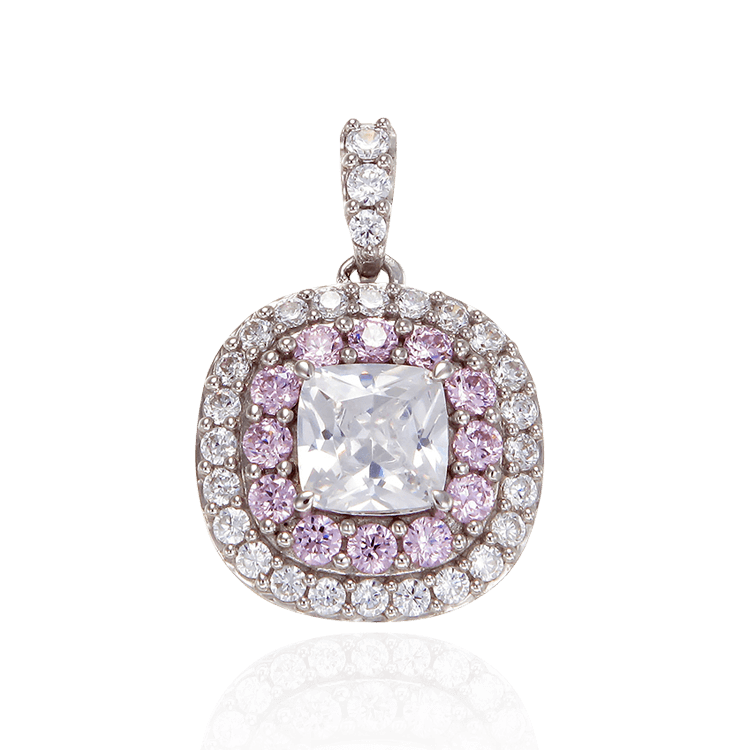 Sparkling Hypnotic White and Pink Pendant