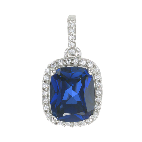 Brilliant Sapphire Cushion Cut Pendant