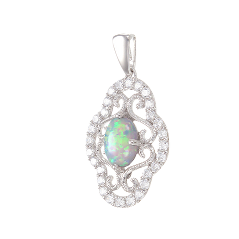 Filigree Opal Pendant