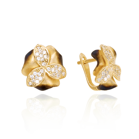 Ember Tri-Petal Buttercup Earrings