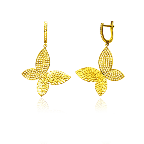 Hanging Butterfly Sparkling Earrings