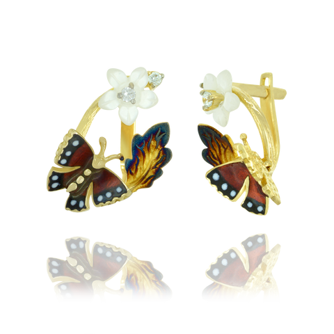 Glowing Blossom with Butterfly Earrings