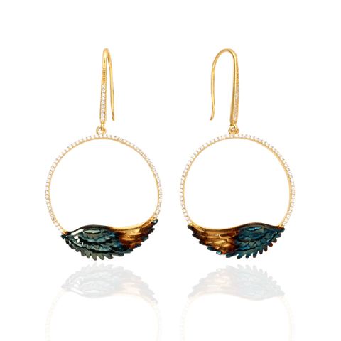 Feathered Halo Ember Earrings