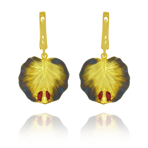 Ember Petal and Ladybug Earrings