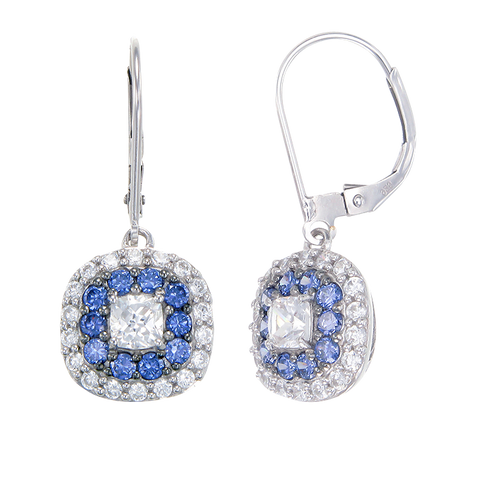 Sparkling Hypnotic White and Blue Tanzanite Earrings