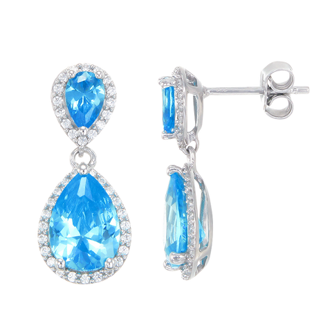 Glamorous Teardrop Blue Earrings