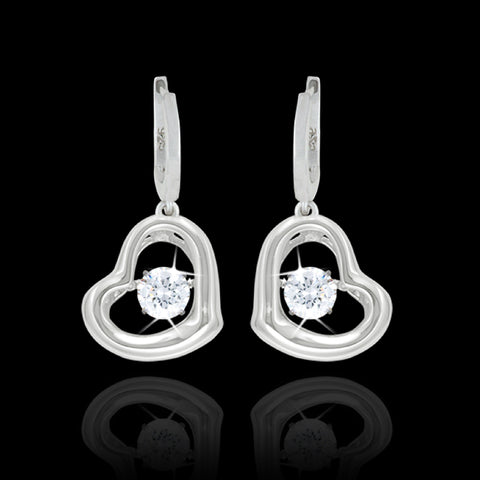 Shimmering Petite Heart Earrings