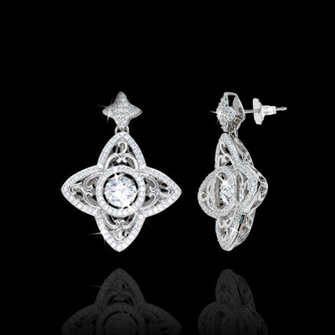 Shimmering Vintage Star with Filigree Earrings