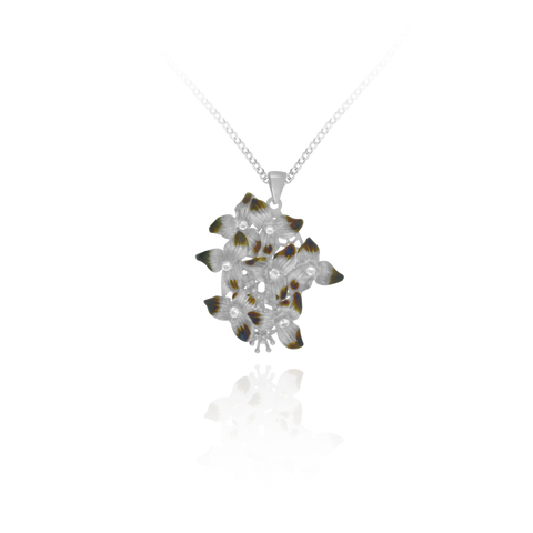 Ember Cluster of Flowers with Sparkling Centers Pendant