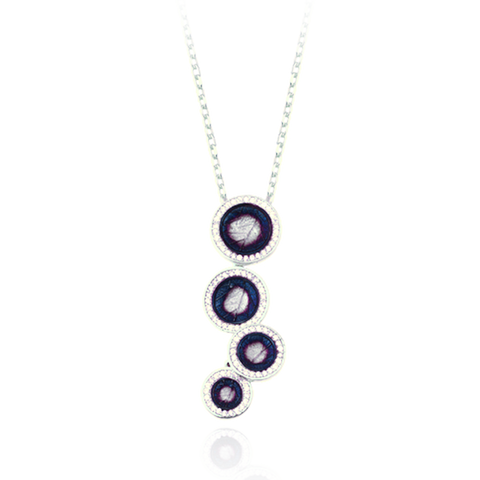 Imprinted Leaf Disc Ember Pendant