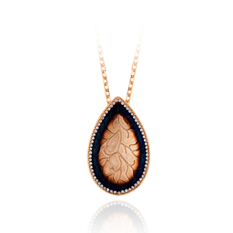 Pear Drop Coral Imprint Pendant