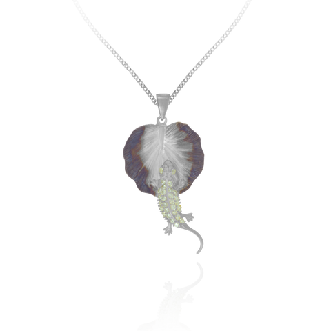 Ember Leaf with Sparkling Lizard Pendant