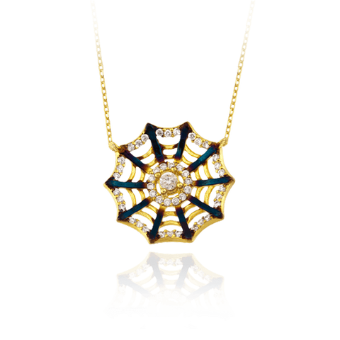 Small Spider Web Ember Pendant