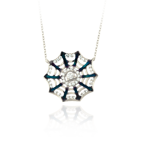 Small Spider Web Ember Pendant