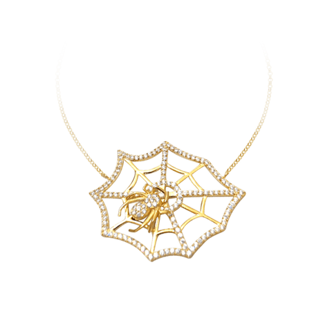 Large Spider Web Necklace