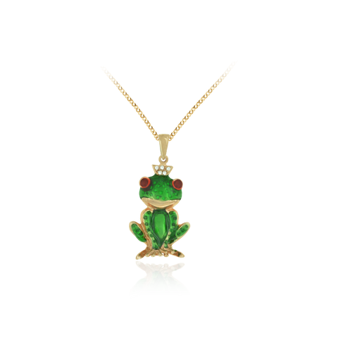 Frog Prince Enamel Pendant