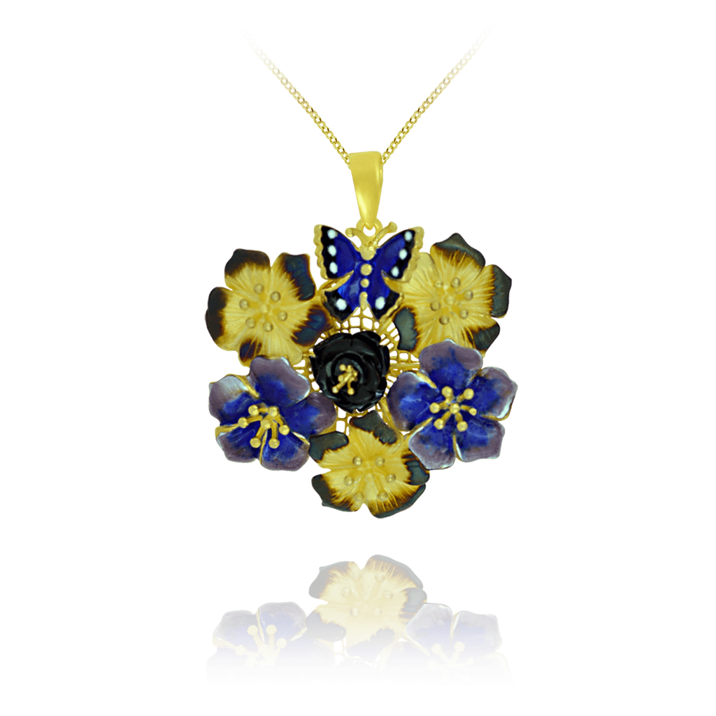 Flower and Butterfly Pendant