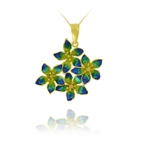 Flower Pendant with Enamel Detail