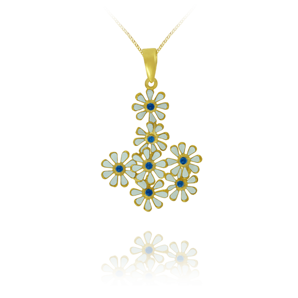 Enamel Daisy Pendant