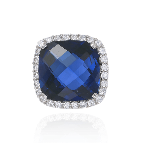 Halo Blue Sapphire Pendant