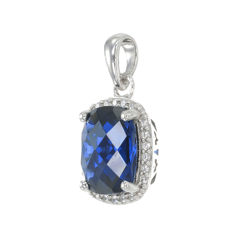 Luscious Blue Sapphire Pendant with Halo