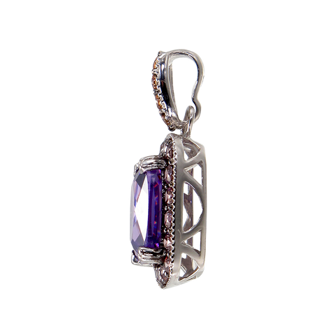Luscious Vintage Inspired Amethyst, Rhodolite and Champagne Pendant