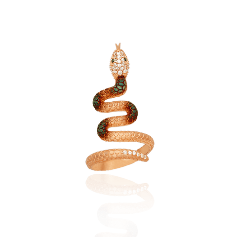 Ember Coiled Snake Ring