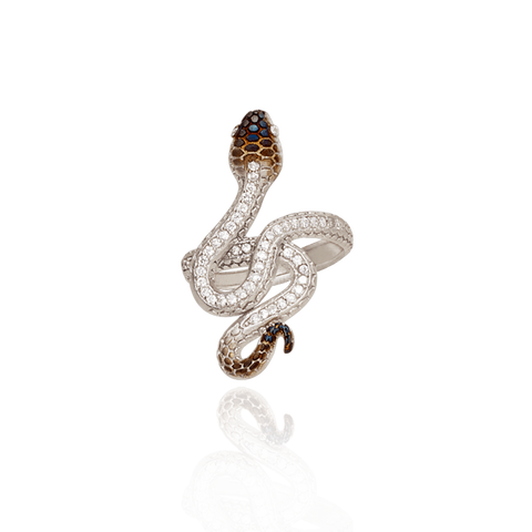 Twisting Snake Ring with Ember Detail