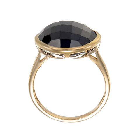 Lustrous Shimmering Black 18K Gold Vermeil Ring