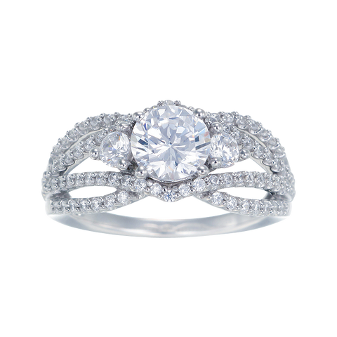 Glamorous Split Band Pave Ring