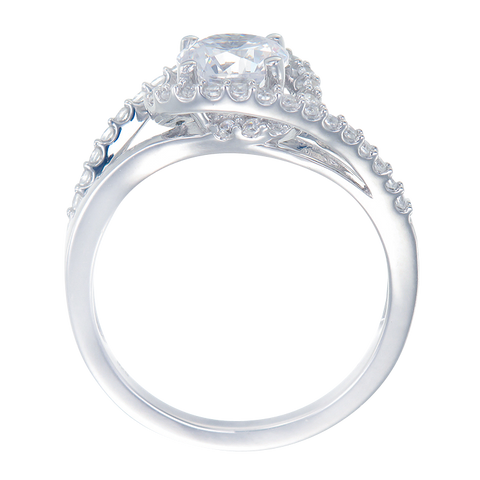 Sparkling Accented Spiral Design Ring