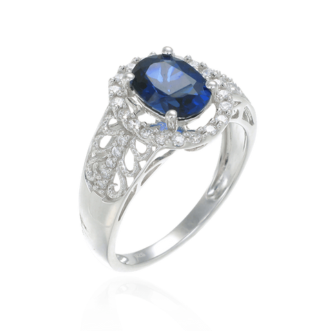 Vintage Inspired Blue Sapphire Ring