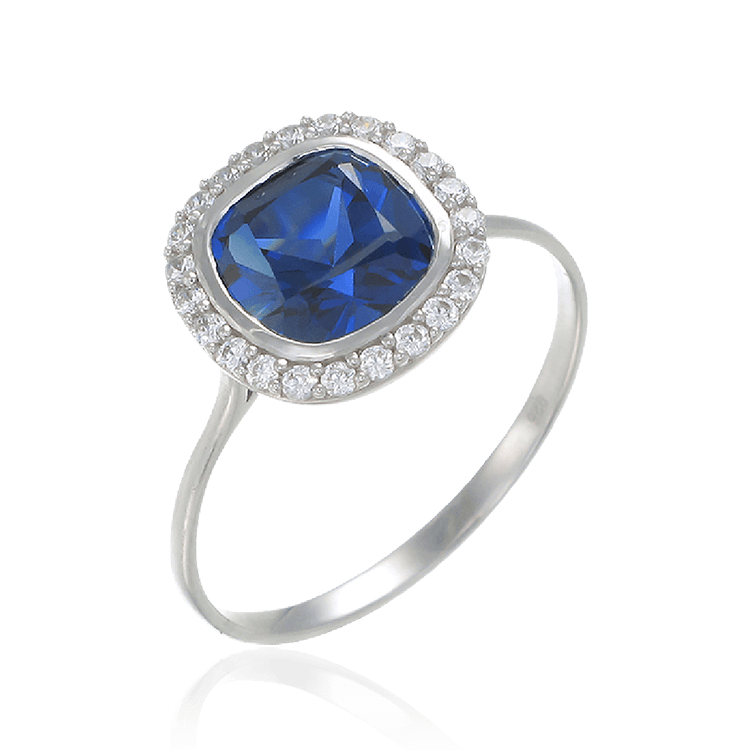 Classic Cushion Cut Blue Sapphire Ring